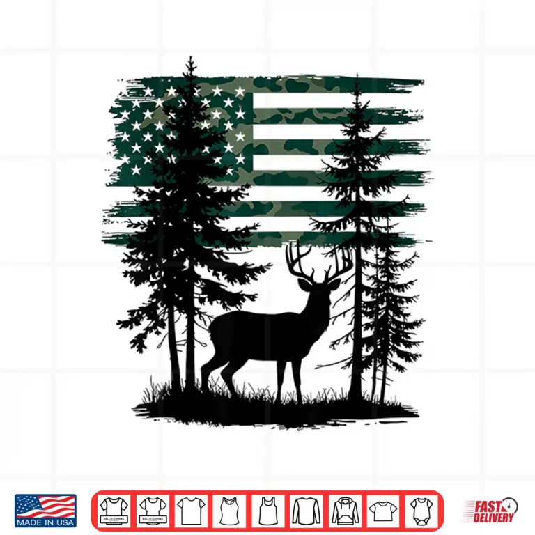 Design Men Kids Boys Hunting Shirt Deer Hunters Toddler Camo Flag Shirt