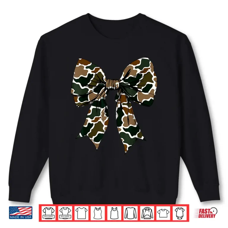 Sweatshirt Old School Camouflage Coquette Bow Fall Hunting Military Shirt