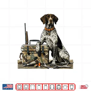 Design Old School Camo German Shorthaired Pointer Hunting Dog Mom Shirt