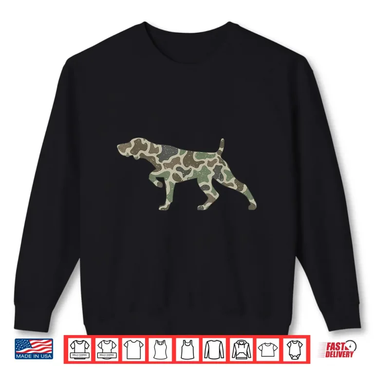 Sweatshirt Retro Camo GSP Dog German Shorthaired Pointer Hunting Season Shirt