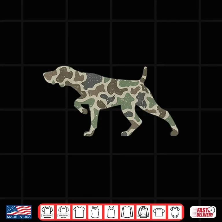 Design Retro Camo GSP Dog German Shorthaired Pointer Hunting Season Shirt