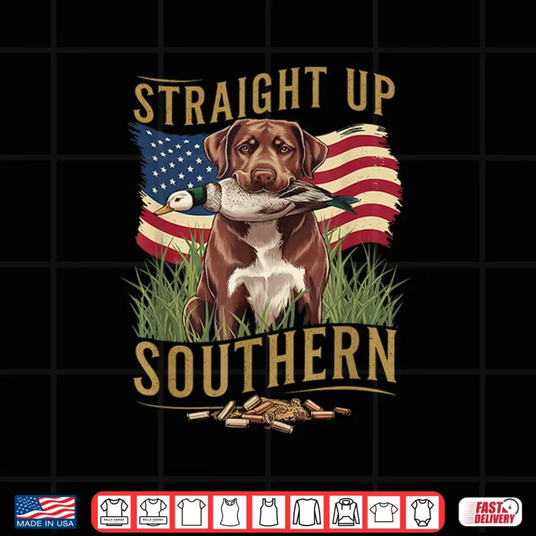 Design Straight Up Southern Hunting Dog and Duck Design Shirt