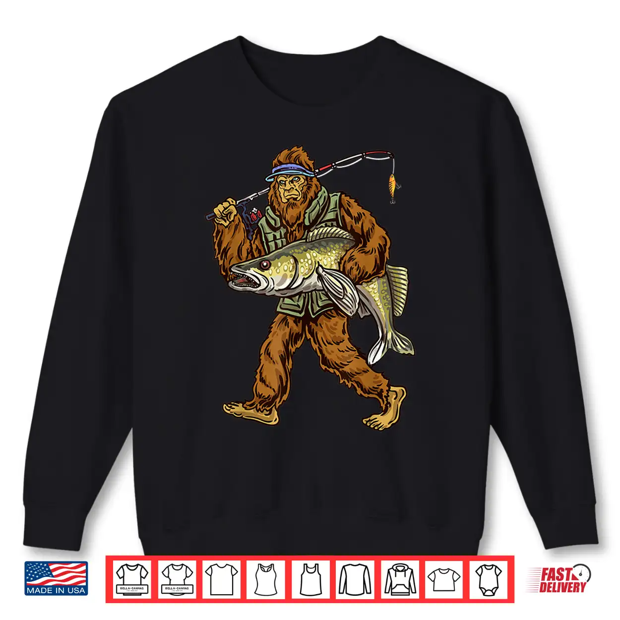 Walleye Fishing Sauger Hunting Bigfoot Fishermen Shirt Walleye Fishing Sauger Hunting Bigfoot Fishermen Shirt