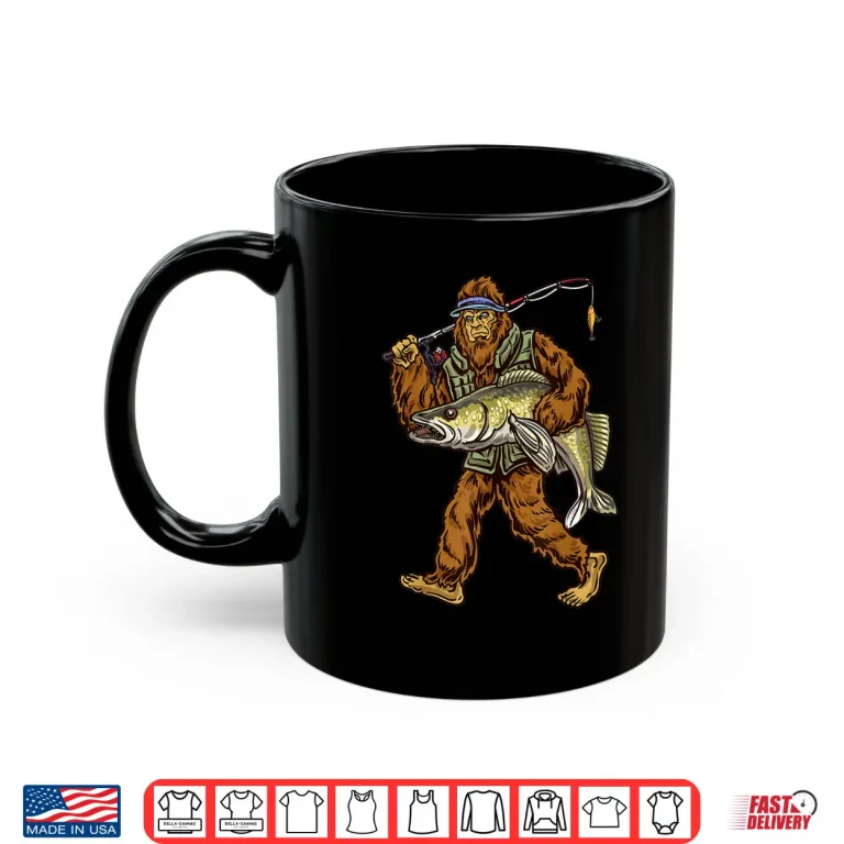 Mug Walleye Fishing Sauger Hunting Bigfoot Fishermen Shirt