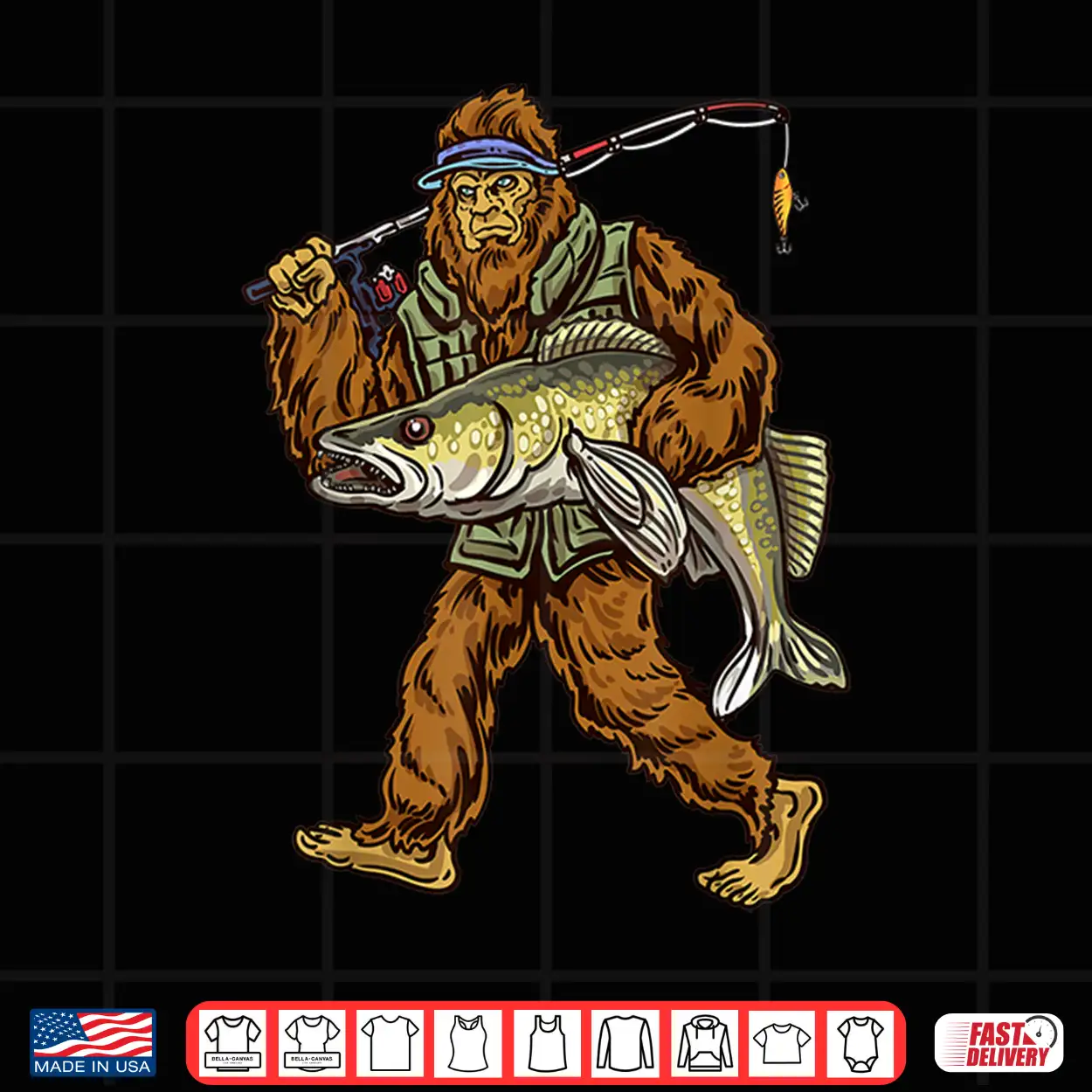 Walleye Fishing Sauger Hunting Bigfoot Fishermen Shirt Walleye Fishing Sauger Hunting Bigfoot Fishermen Shirt