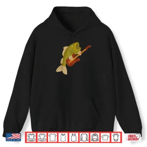 Hoodie Bass Bassist Fish Freshwater Music Instrument Fisherman Meme Shirt