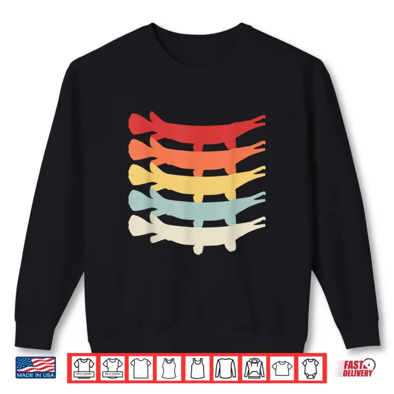 Sweatshirt Alligator Gar Retro Fish Freshwater Fishing Fisherman Gift Shirt