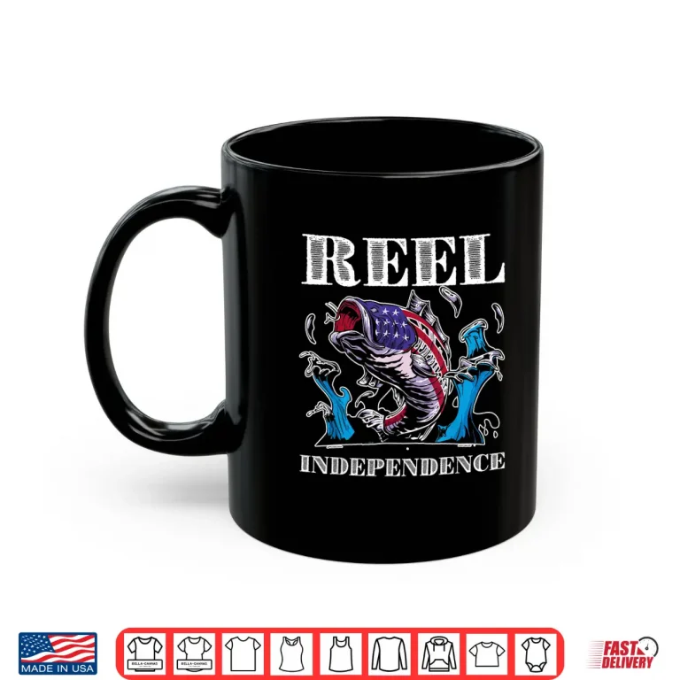 Mug American Flag Fishing 4th of July Patriotic Fisherman Angler Shirt