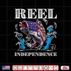 Design American Flag Fishing 4th of July Patriotic Fisherman Angler Shirt