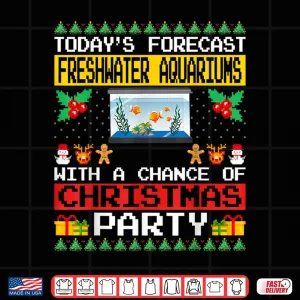 Design Freshwater Aquariums Christmas Party Aquarium Lover Xmas Shirt