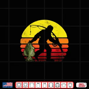 Design Funny Bigfoot T Shirt Crappie Fishing Sasquatch Fish Gift