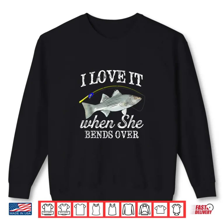 Sweatshirt Funny Striped Bass Graphic Fish Freshwater Fishing Gift Idea Shirt