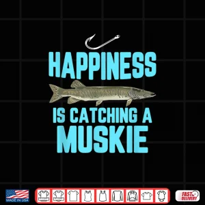 Design Funny Muskie Fishing Freshwater Fish Men Women Kids Gift Shirt