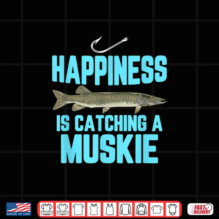 Design Funny Muskie Fishing Freshwater Fish Men Women Kids Gift Shirt