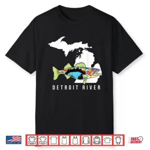 Michigan Detroit River Walleye Fishing Freshwater Fisherman Shirt