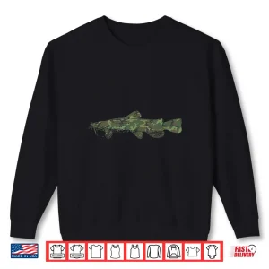 Sweatshirt Military Catfish Camo Print US Fisher Veteran Men Gift Shirt