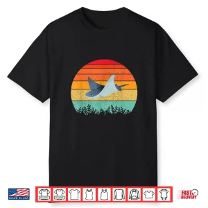 Retro Sunset Vintage Freshwater Stingray Fish Animal Gift Shirt