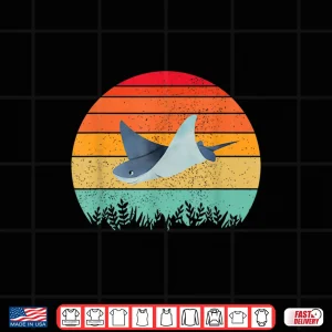 Retro Sunset Vintage Freshwater Stingray Fish Animal Gift Shirt 4 Design Retro Sunset Vintage Freshwater Stingray Fish Animal Gift Shirt