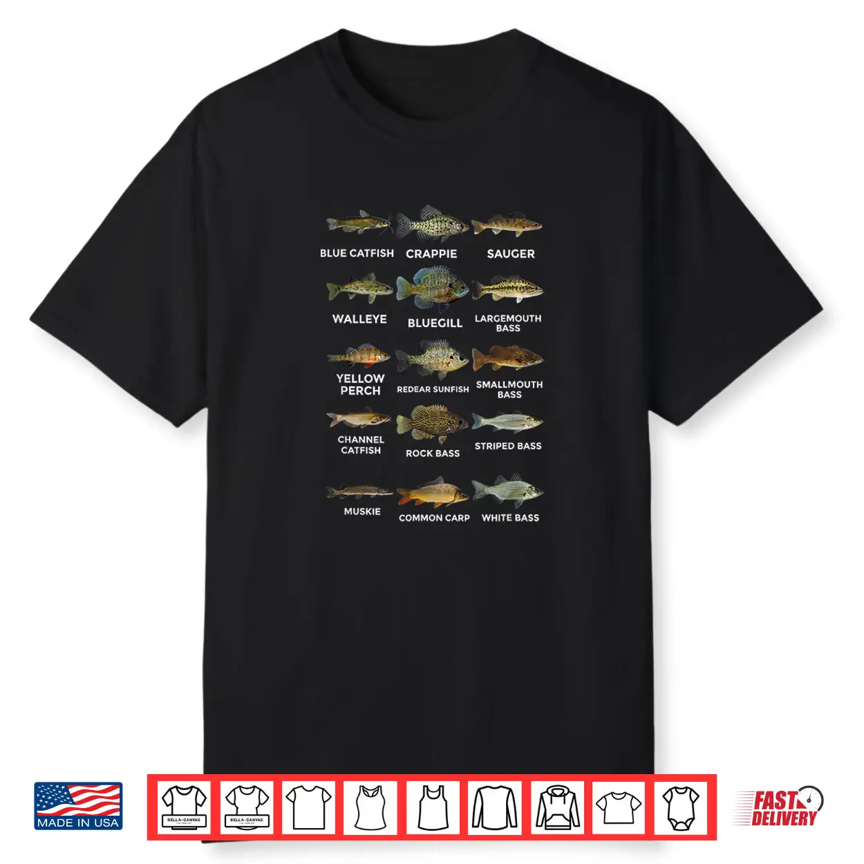 Types Of Freshwater Fish Species Biology Fishing Themed Shirt Types Of Freshwater Fish Species Biology Fishing Themed Shirt