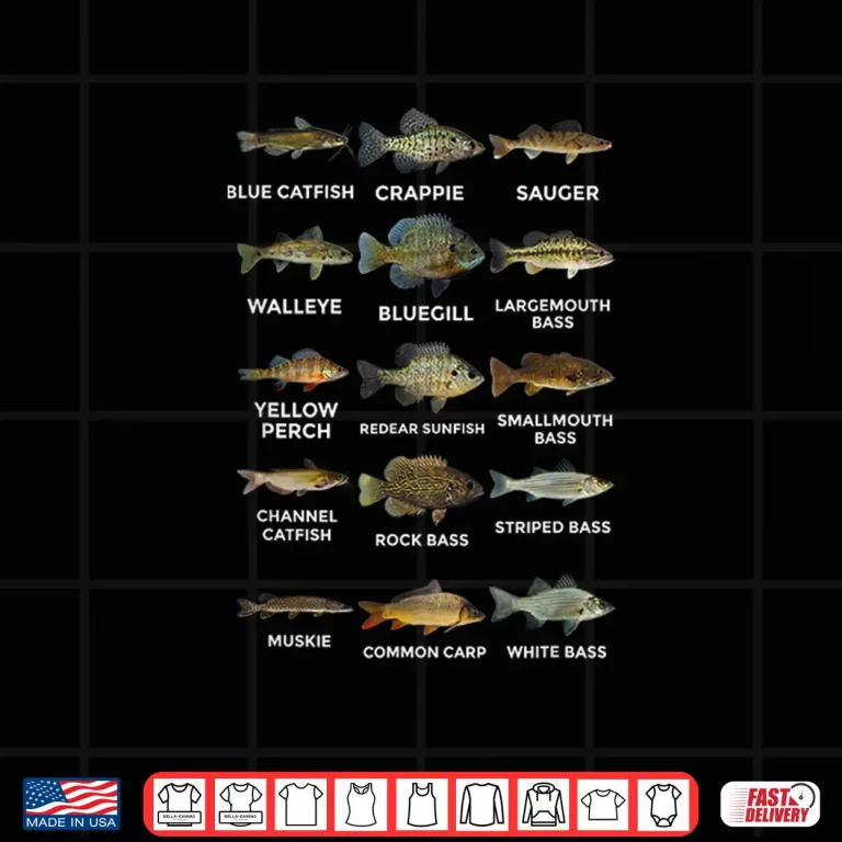 Design Types Of Freshwater Fish Species Biology Fishing Themed Shirt