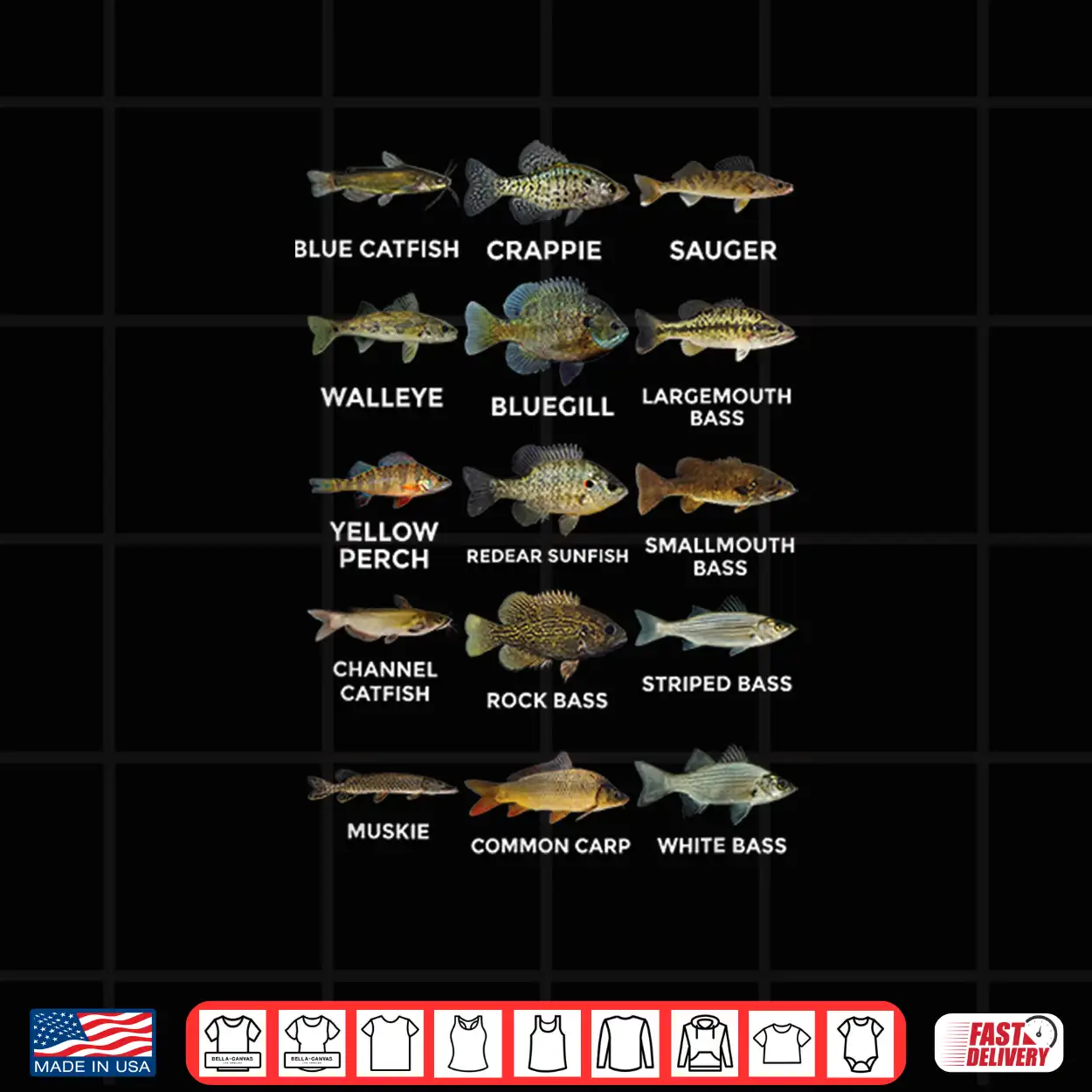 Types Of Freshwater Fish Species Biology Fishing Themed Shirt Types Of Freshwater Fish Species Biology Fishing Themed Shirt