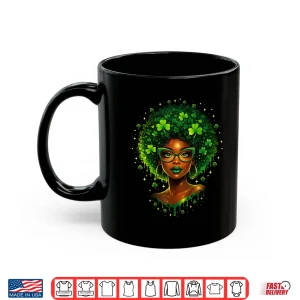Mug Irish African American Female St Patricks Day Women Black Shirt