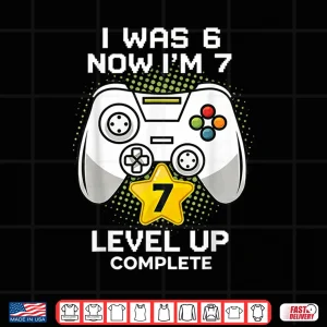 Design I was 6 Now Im 7 Funny 67 7th Birthday Boy Gaming Meme Shirt