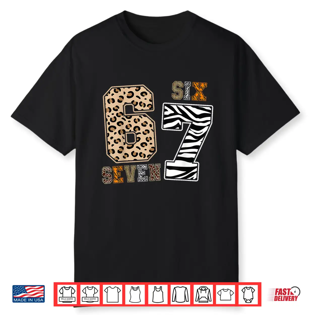 Six Seven Animal Print Kids Clothes Zoo 67 Meme Boys Girls Shirt Six Seven Animal Print Kids Clothes Zoo 67 Meme Boys Girls Shirt