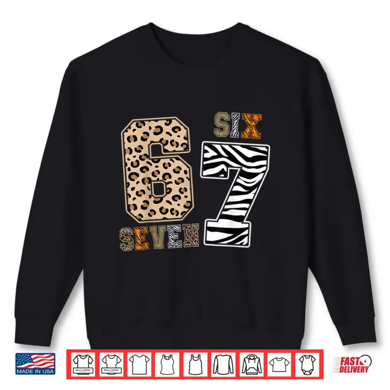 Sweatshirt Six Seven Animal Print Kids Clothes Zoo 67 Meme Boys Girls Shirt