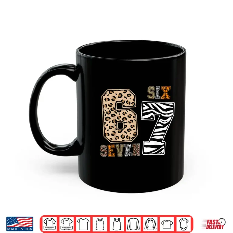 Mug Six Seven Animal Print Kids Clothes Zoo 67 Meme Boys Girls Shirt