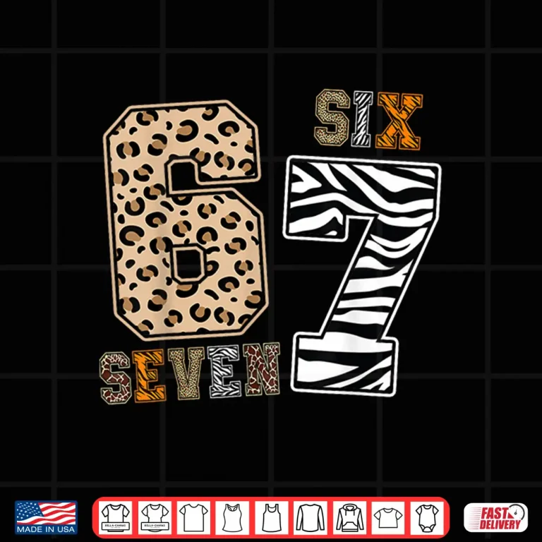 Design Six Seven Animal Print Kids Clothes Zoo 67 Meme Boys Girls Shirt