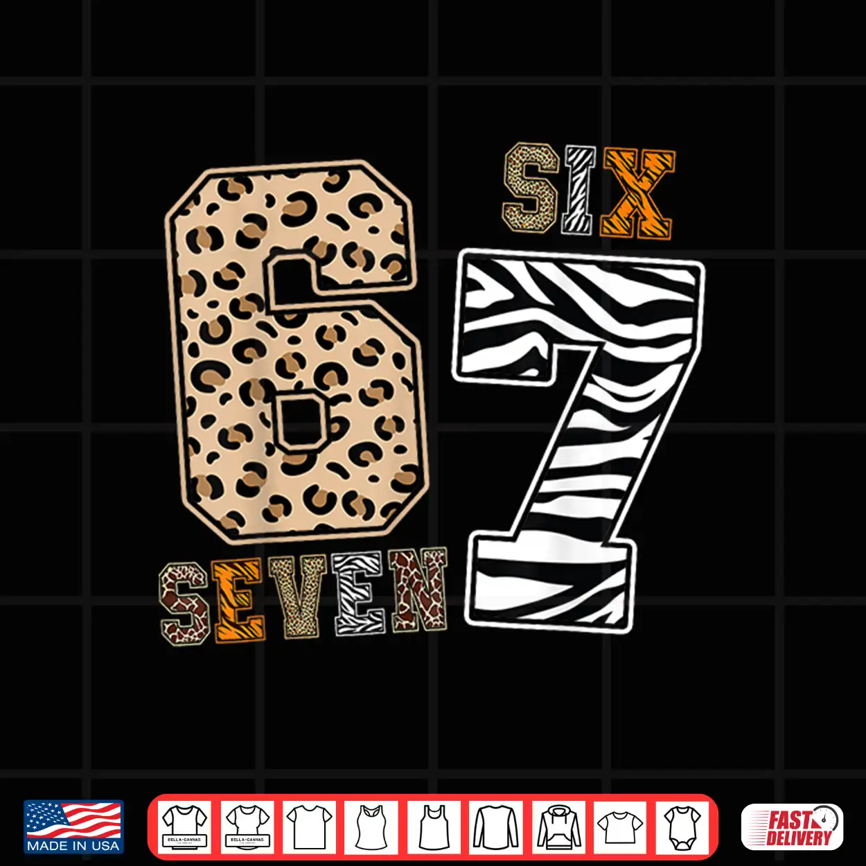 Six Seven Animal Print Kids Clothes Zoo 67 Meme Boys Girls Shirt Six Seven Animal Print Kids Clothes Zoo 67 Meme Boys Girls Shirt