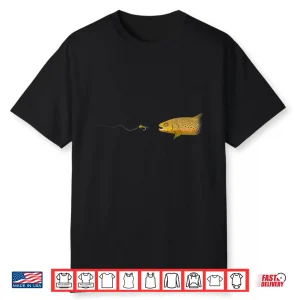 Fly Fishing Brown Trout Dry Fly Tying Fisherman Shirt