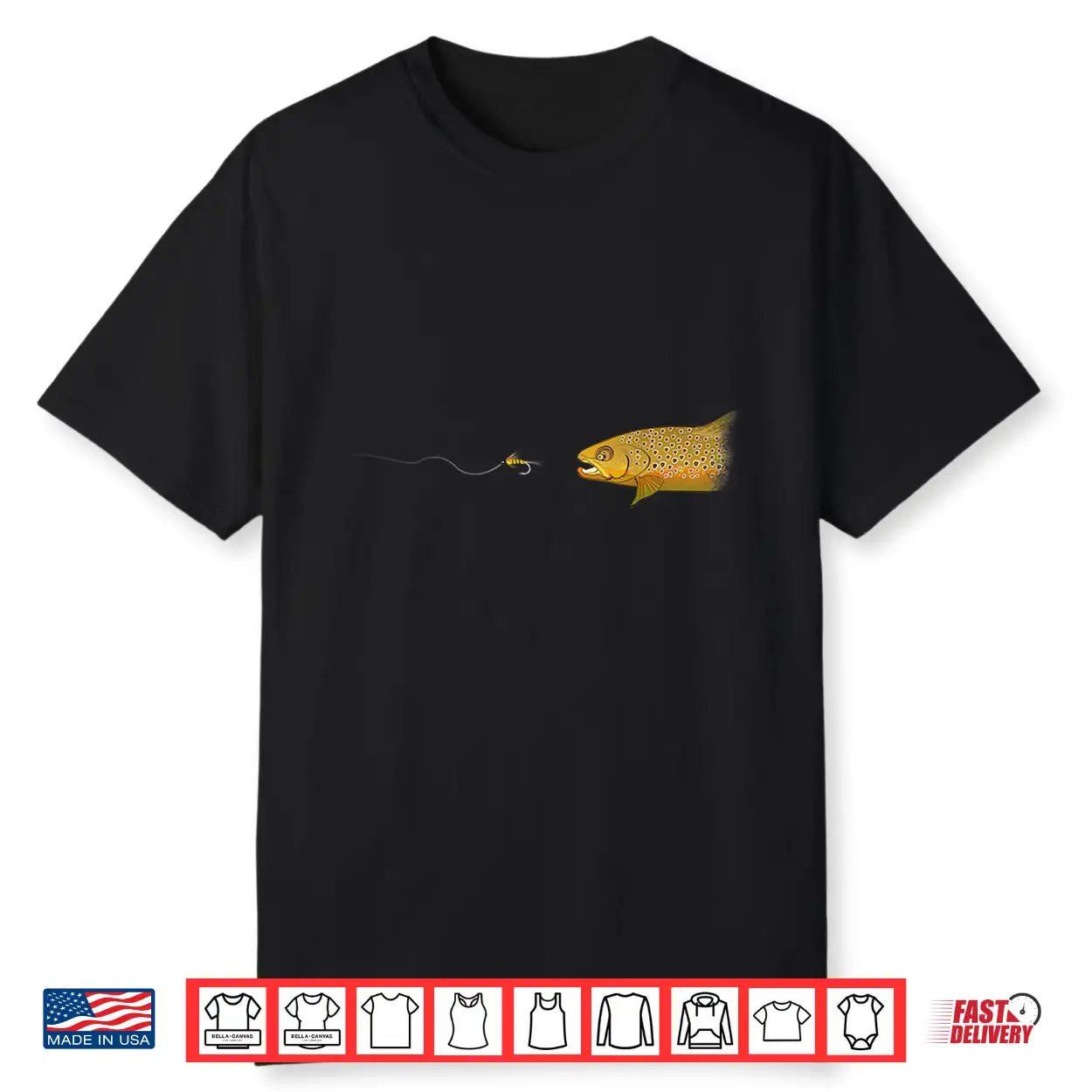 Fly Fishing Brown Trout Dry Fly Tying Fisherman Shirt Fly Fishing Brown Trout Dry Fly Tying Fisherman Shirt