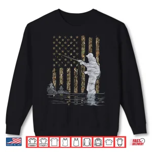 Sweatshirt Fly Fisherman American Flag Camouflage Fly Tying Fishing Shirt