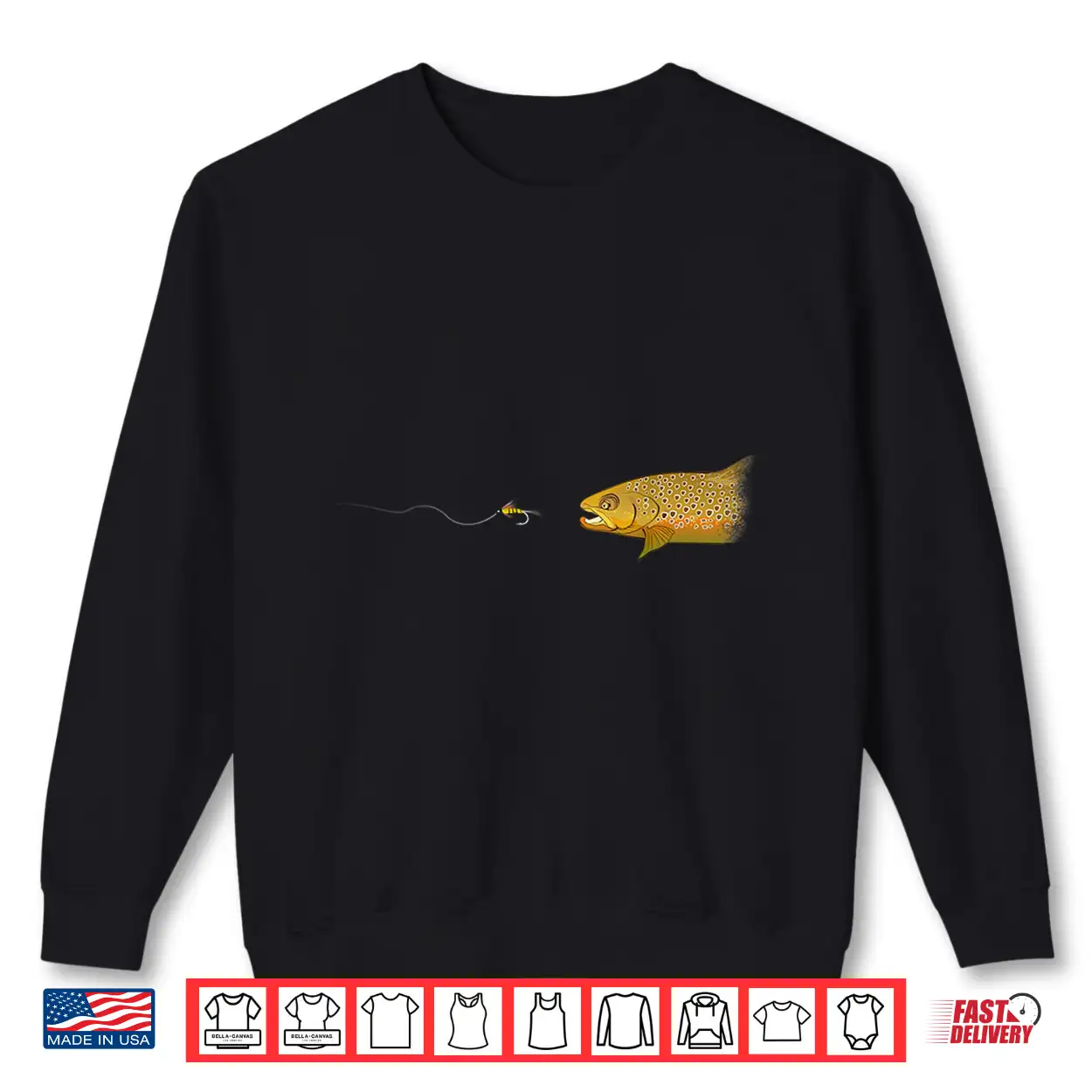 Fly Fishing Brown Trout Dry Fly Tying Fisherman Shirt Fly Fishing Brown Trout Dry Fly Tying Fisherman Shirt