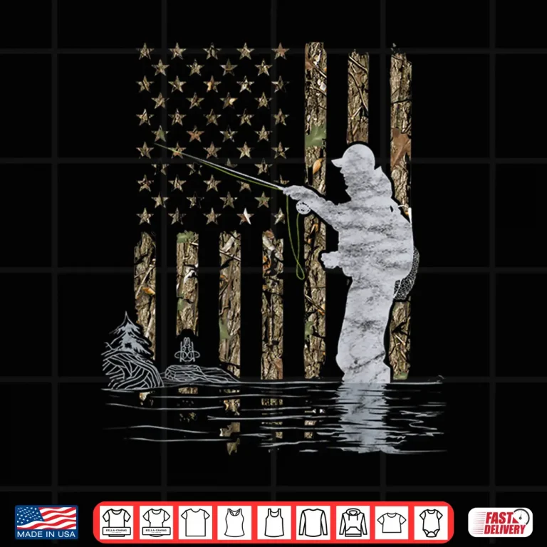 Design Fly Fisherman American Flag Camouflage Fly Tying Fishing Shirt