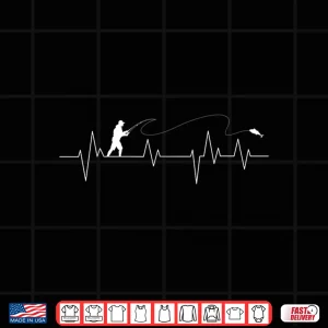 Design Fly Fishing Heartbeat Angler Fisherman Fisher Angling Method Shirt