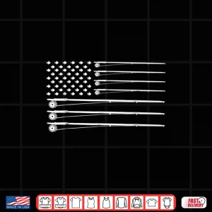 Design Fly Rod Fishing American Flag Shirt