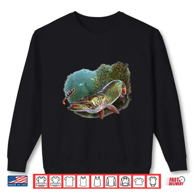 Sweatshirt Muskie Hunter Musky Fisherman Lure Fly Fishing Novelty Gifts Shirt