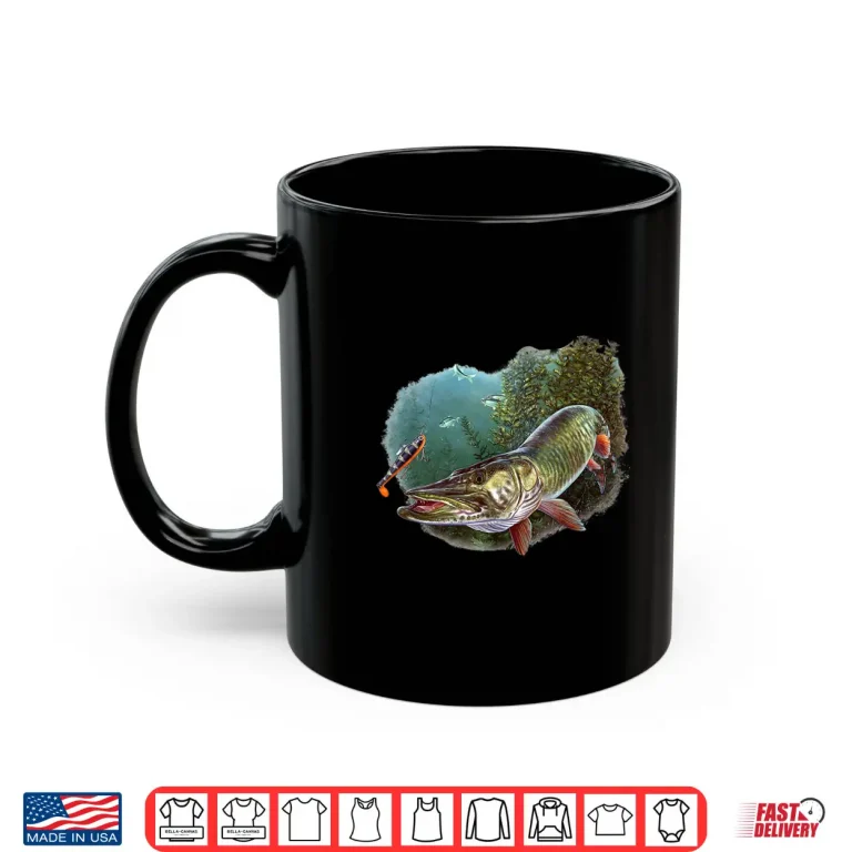 Mug Muskie Hunter Musky Fisherman Lure Fly Fishing Novelty Gifts Shirt