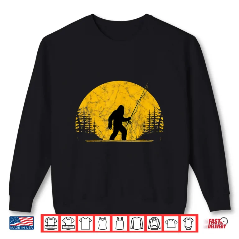 Sweatshirt Sasquatch Fly Fishing Vintage Trout Fisherman Funny Shirt