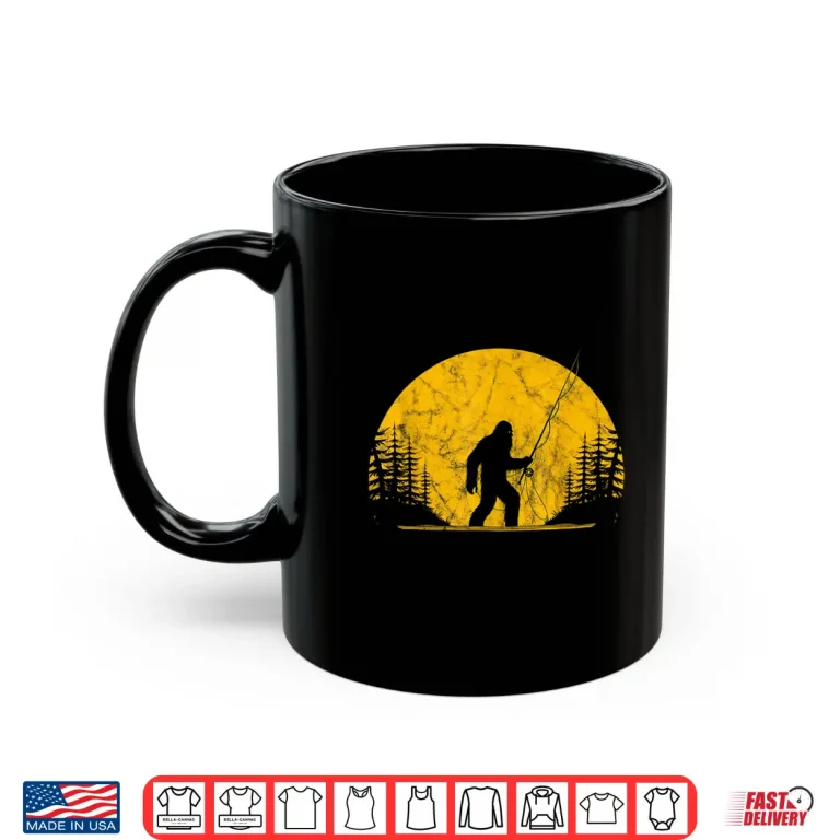 Mug Sasquatch Fly Fishing Vintage Trout Fisherman Funny Shirt