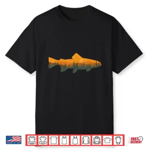 Trout Fly Fishing Forest Nature Wildlife Fisherman Shirt
