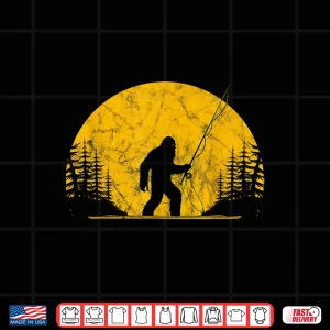 Design Sasquatch Fly Fishing Vintage Trout Fisherman Funny Shirt
