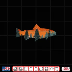 Design Trout Fly Fishing Nature Outdoor Fisherman Gift Shirt