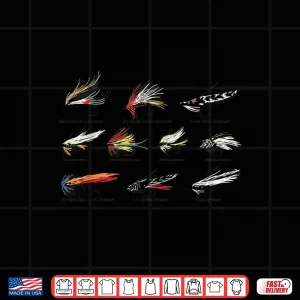 Vintage Fly Fishing Lures In Color Shirt 4 Design Vintage Fly Fishing Lures in Color Shirt