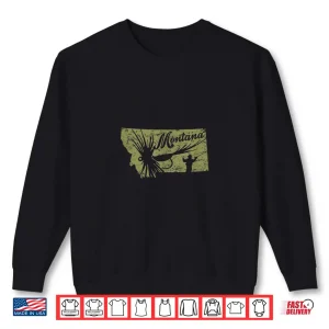 Sweatshirt Vintage Montana Fly Fishing Distressed Trout Fishing Shirt