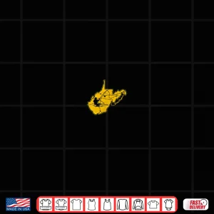 Design West Virginia Mountain Gold and Blue Fly Fishing Fish WV Shirt