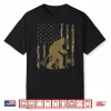 Bigfoot Fly Fishing Sasquatch American Flag Tree Camouflage Shirt